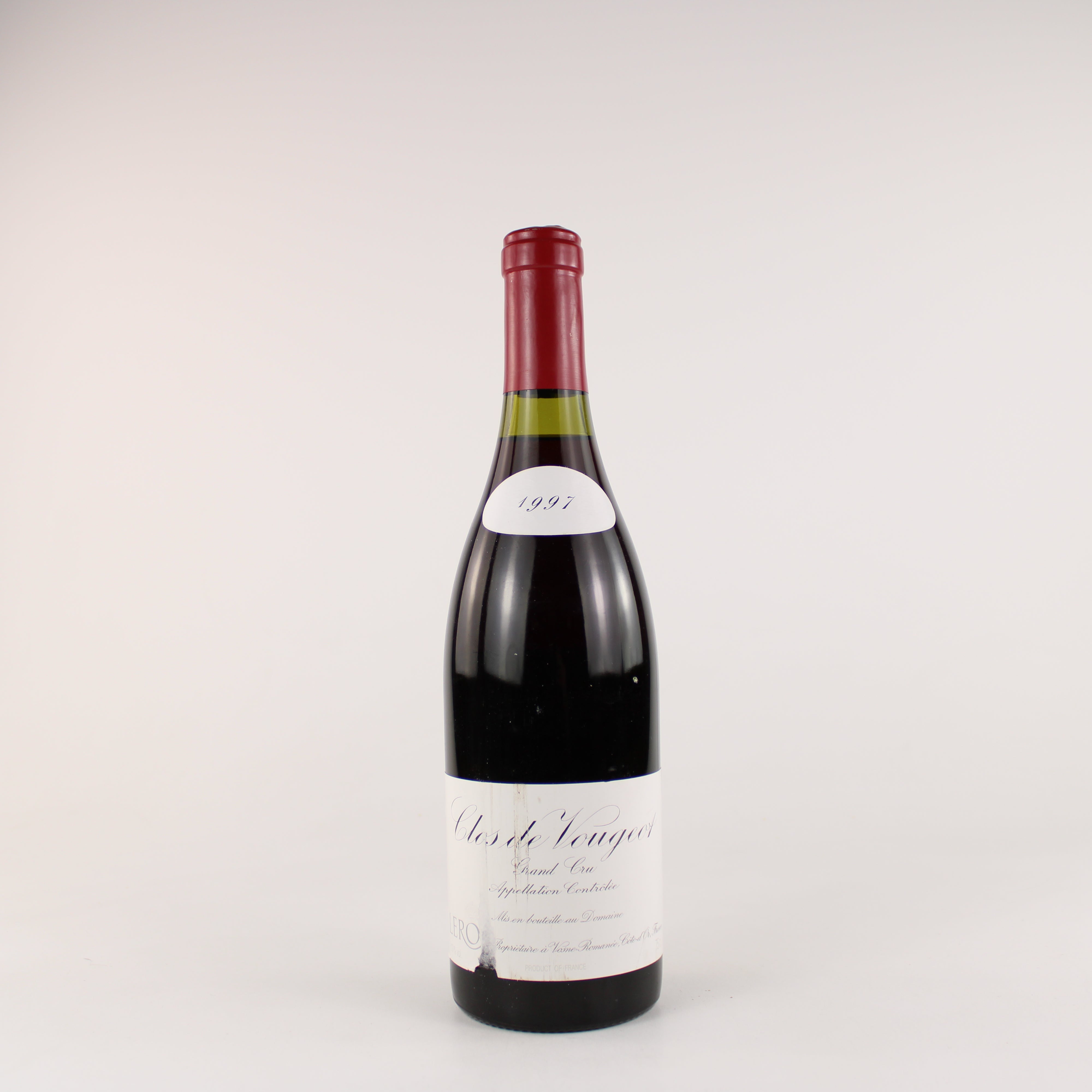 Domaine Leroy Clos de Vougeot Grand Cru 1997 Torn Label