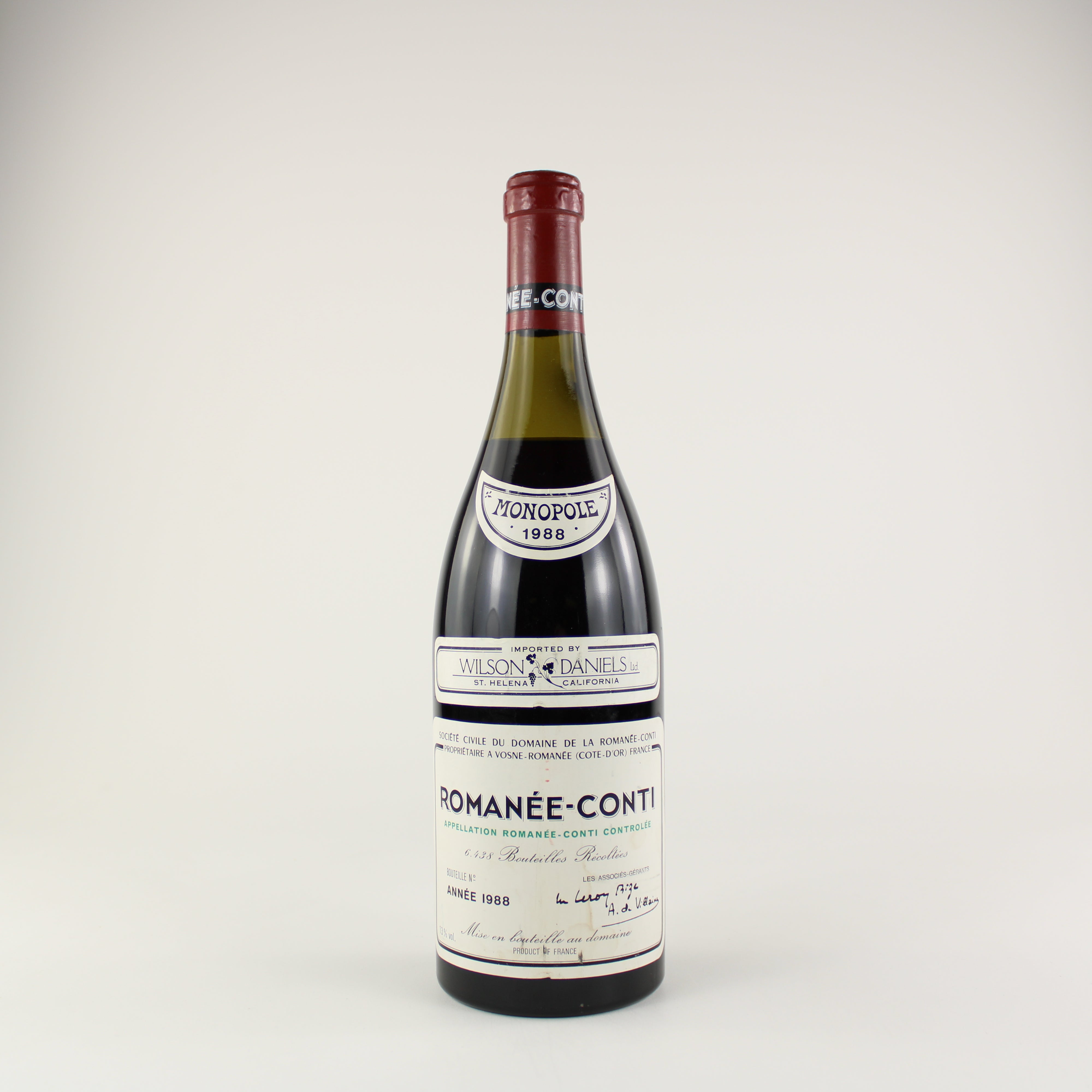 Domaine de la Romanee-Conti Romanee-Conti Grand Cru 1988 -3.5cm Damaged Cap