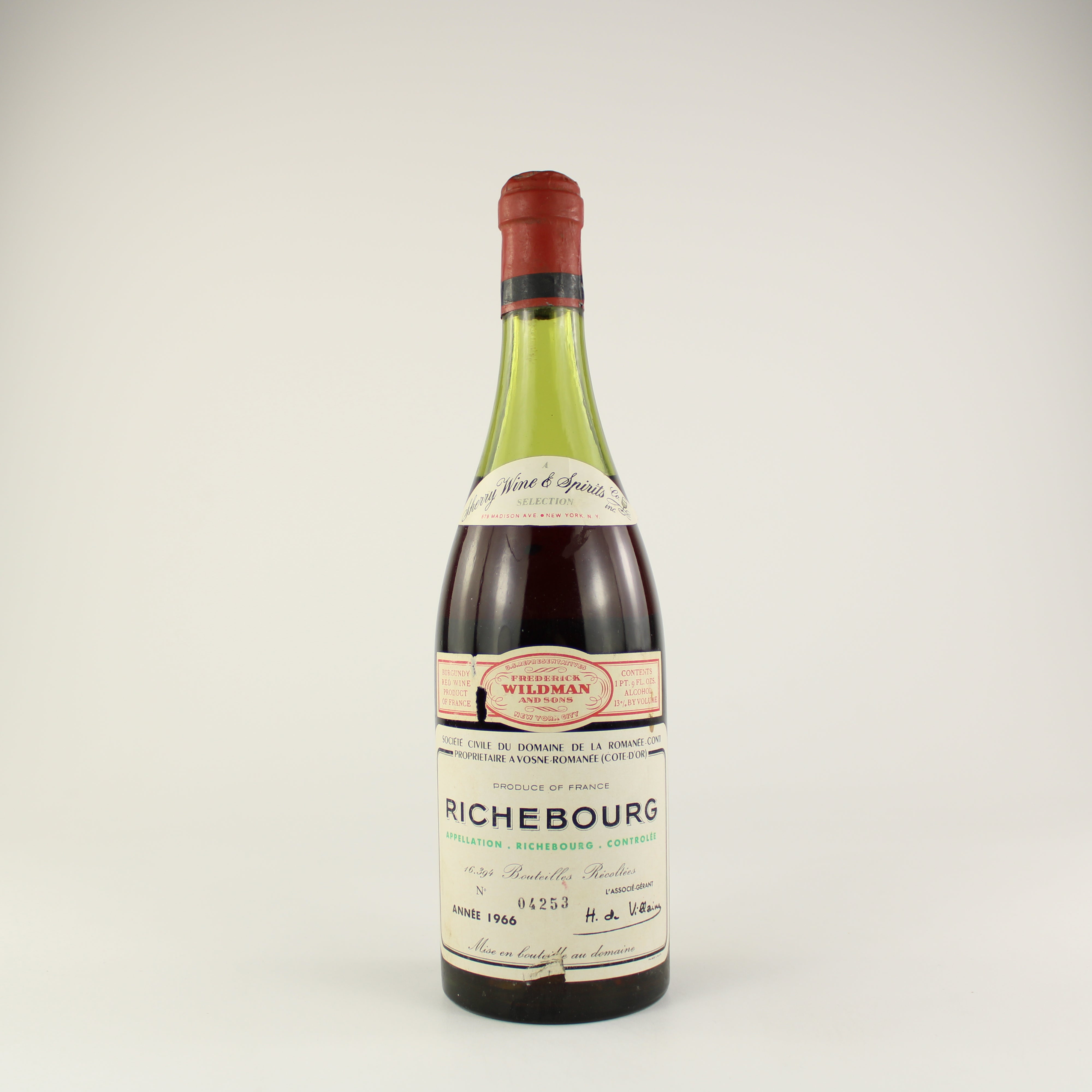 Domaine de la Romanee-Conti Richebourg Grand Cru 1966 Nicked Label, -6cm, slpc
